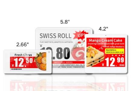 the workhorse E-ink labels (2.66″ to 7.3″)